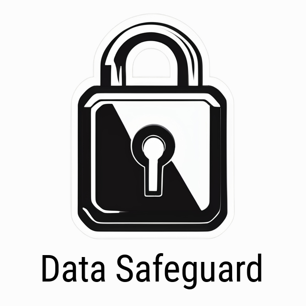 Symbol graphic of a pad lock and the words, "Data Safeguard."